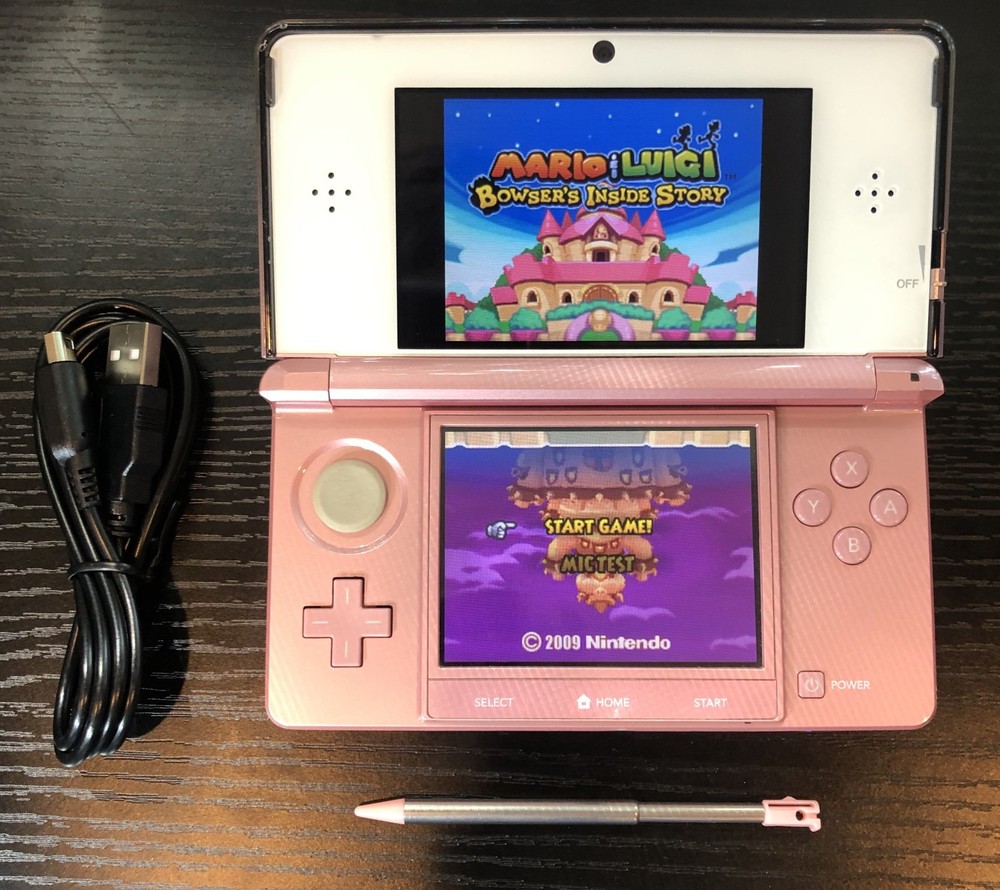 Nintendo 3DS Pearl Pink CTR-001 Console — Fully Tested w/Charger/Stylus