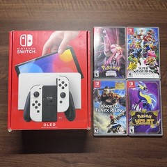 Nintendo Switch OLED Bundle Console with Joy-Con, Dock, & Games READ DESCRIPTION