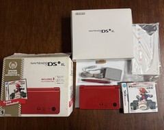 Nintendo DSi XL 25th Anniversary Edition Mario Kart Red Handheld With Box