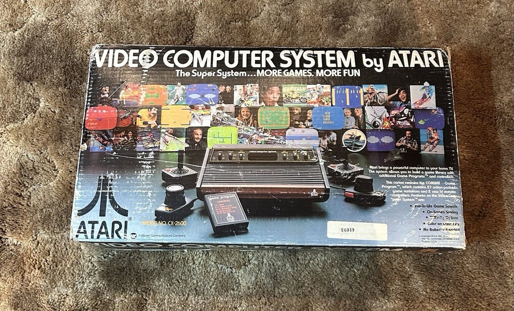 Atari 2600 CX-2600A SYSTEM CONSOLE in BOX & CONTROLLER “Untested Unit”