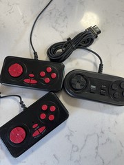 Lot Of 3 NES Retro Bit and Yobo Black/Red Wired Controllers