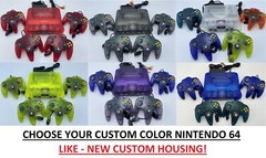 Choose CUSTOM COLOR Nintendo 64 Console + Up to 4 Controllers + Cords! N64! WOW