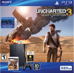 Sony PlayStation PS3 320GB Slim Uncharted 3 Bundle Very Good 1Z