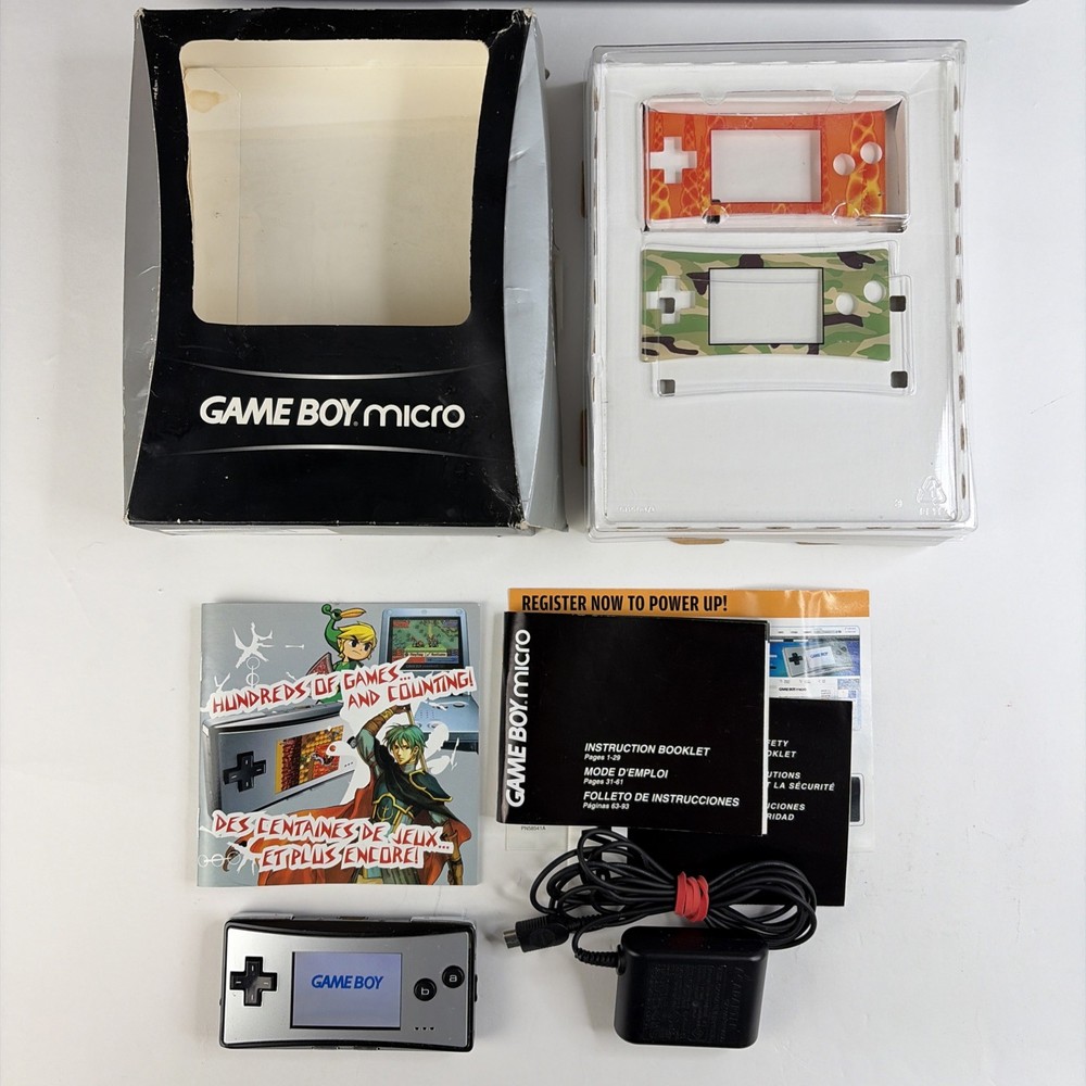 Gameboy micro With Complete In big box Inserts, Charger, Faceplates OEM