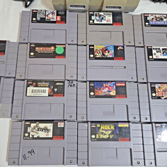 Super Nintendo SNES Console Bundle W/ 14 Games, 2 Controllers, cords & cleaning