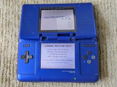 Nintendo DS Launch Edition Electric Blue Handheld System BROKEN HINGE AS IS