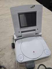 Sony Playstation 1 Console with LCD Screen Attachment PS1 and Game, works AS-IS