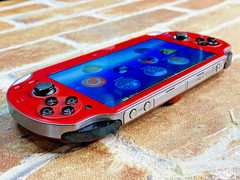 SONY PS Vita PCH-1100 Cosmic Red Japan Tested Charger 16GB Mobile Case EX