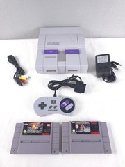 Super Nintendo SNES Console Bundle Tested Working 2 Games Reset Button Broken