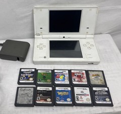 Nintendo DSi White Console TWL-001 USA – Tested & Working W/ Charger 10 Games