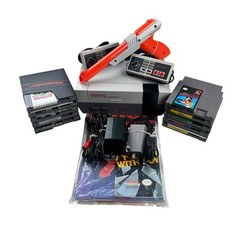 Nintendo NES Console Bundle Tested W/ 2 Controllers Zapper And 10 Games Mario