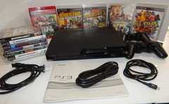 Ps3 Slim Cech-2501A Console 160GB Bundle 12 Games 2 Controller Lot Tested Works