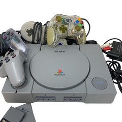 PlayStation System PS1 Bundle Cords 4 DualShock Controllers 2 Memory Cards