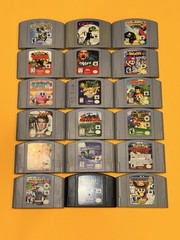 Nintendo 64 Black Console N64 w/Accessories + 18 RARE Game Cartridges FLAW READ