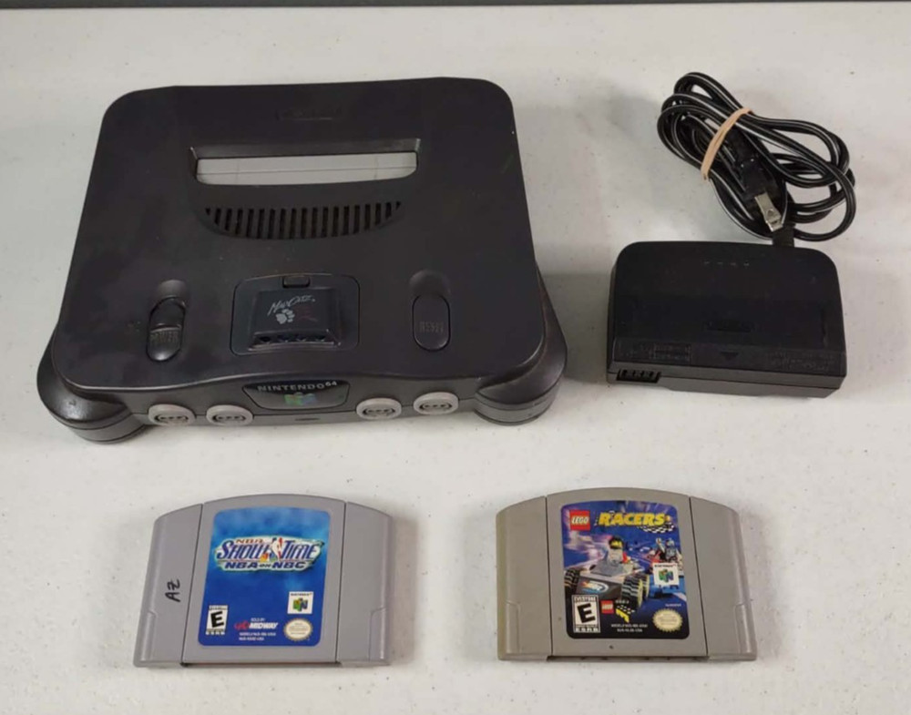 Nintendo 64 N64 Console Bundle W/ Power Cable & 2 Games TESTED