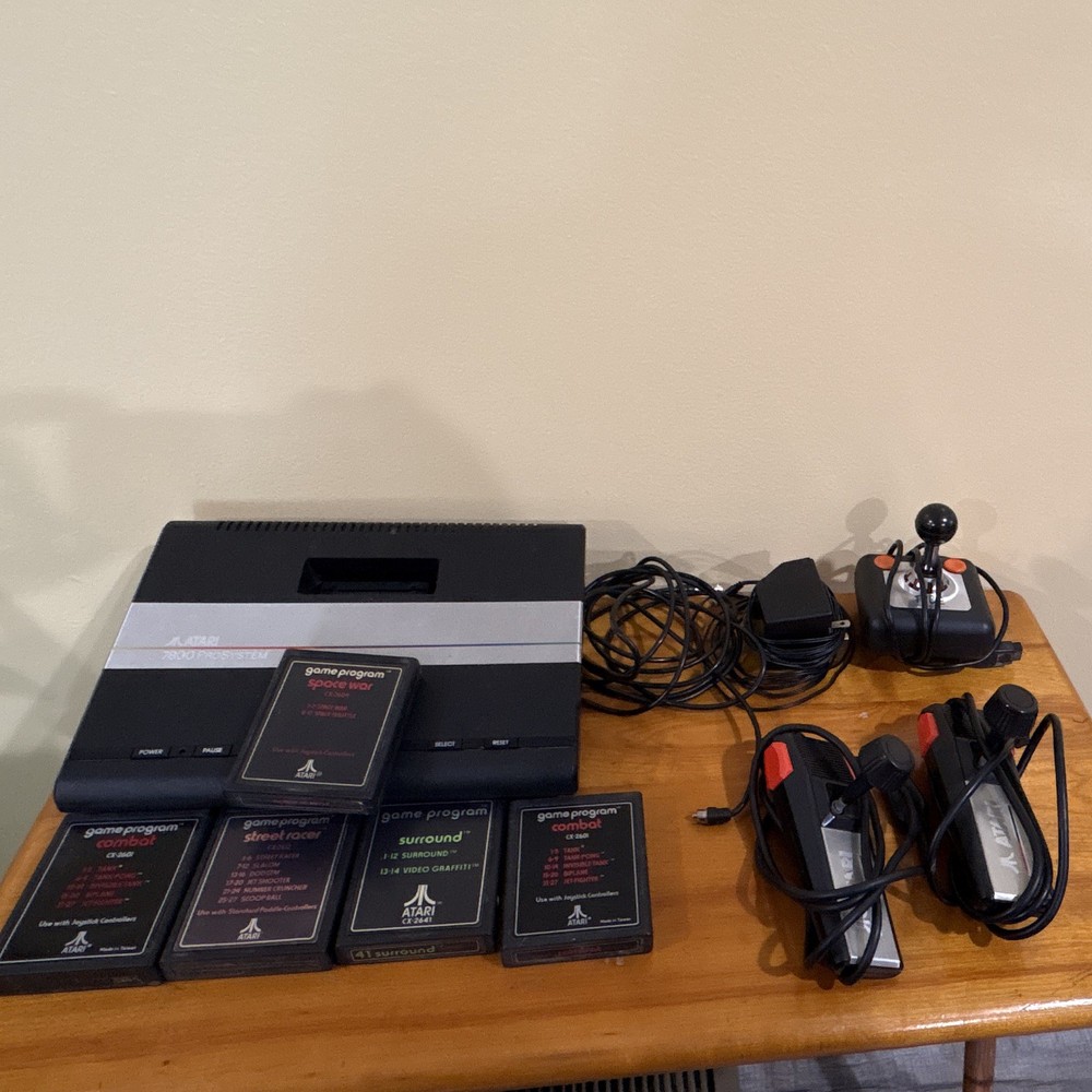 Atari 7800 ProSystem Console Bundle 5 Game Programs Tested Working