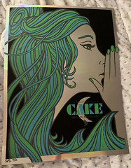 SIGNED Cake Las Vegas Foil Poster 2014 Todd Slater Art Print Brooklyn Concert