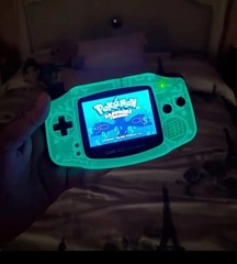 Game Boy Advance GBA IPS V5 Backlit USB-C recharge Glow In The Dark Mod Console