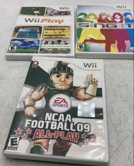 Nintendo Wii White Console Bundle, 2 Remotes, Nunchuk, Wheel, Wii Play + Games