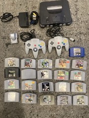 Nintendo 64 N64 With 2 Controllers Games Rumble *read Description *