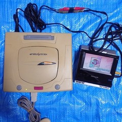 Sega Saturn console + 20 software set.from Japan
