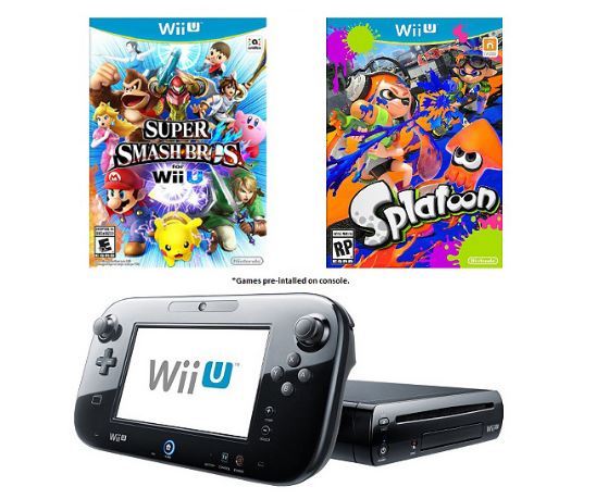 Nintendo Wii U Console Game System w Super Smash Bros Splatoon Splat Deluxe Set