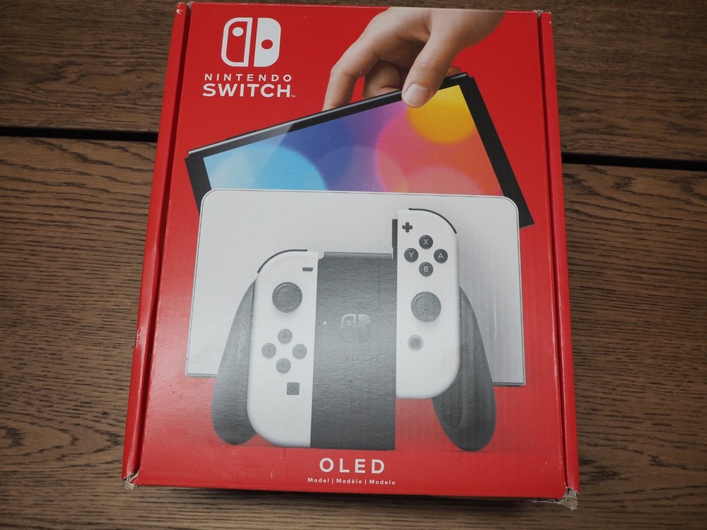 Nintendo Switch OLED Model Handheld Console – 64GB – White with 128GB SD Card