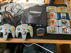 Nintendo 64 Console w/ 2 Controllers, 8 Games, POWERS ON *SEE DESCRIPTION*