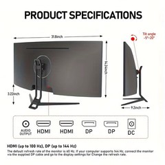 A 34-inch ultra-large curved gaming monitor with 4K HD picture quality, a 165Hz