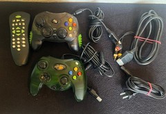 Xbox Original Console Bundle Controllers, DVD Playback Dongle/remote, Cables