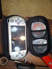 Sony PSP 3001 Silver Slim with Value Pack 3 Games and Charger Tested and Working