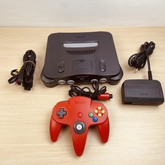 Nintendo 64 Console – N64 Black With Red Controller Great Original Condition