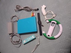 Nintendo Wii Console Bundle Blue Tested Working See Pictures For Details