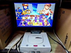 Sega Saturn White Console 4MB RAM MARVEL Super Heroes VS Street Fighter Japan