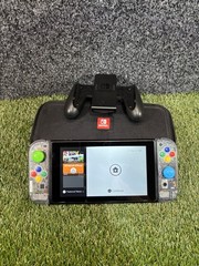 Nintendo Switch V2 Console Bundle + Clear Joy-Cons and Case Works Perfectly