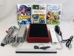 Nintendo Wii RVL-201 Mini Red + 3 Games Cords & Controller Tested Working Read