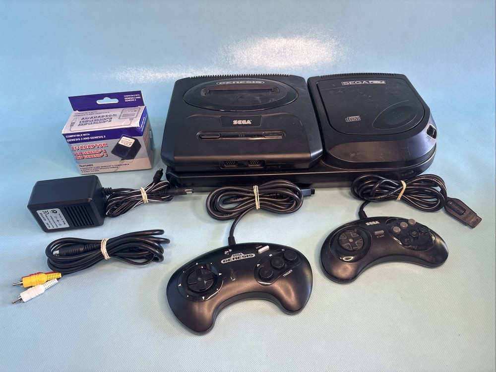 Sega CD Genesis Model 2 System Console w/ Controllers ***READ***