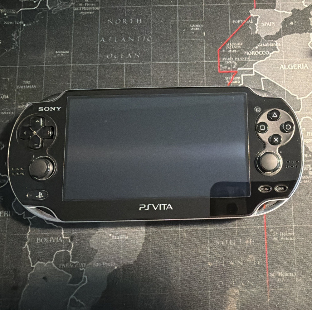Sony PlayStation Vita PCH-1101 Black w/ Charger & 64GB Card & official dock