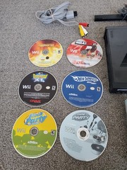 Black Nintendo Wii Console System Bundle w/ 12 Games Nunchuck TESTED! Sled