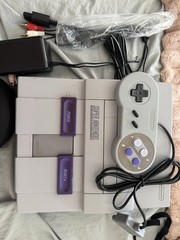 Nintendo Super NES SNS-001 SNES Console Gray/Purple Composite RCA RF Out