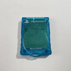 PS2 Memory Card Magic Gate Clear Turquoise 8MB PAL Very Good Condition