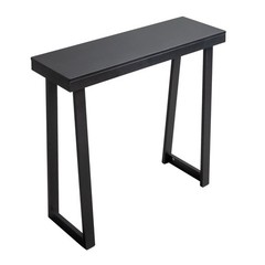 Solid Wood Console Table Storage Sofa Table with Shelf Narrow Entryway Black