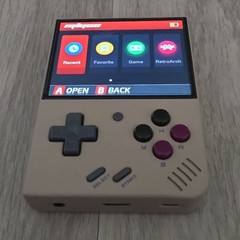Miyoo Mini Plus Handheld Retro Game Console 128GB Wi-Fi USB-C Beige w/ Case
