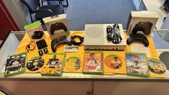 Xbox One S 365GB -wired & wireless controllers/batteries/charger/cords/4 Games