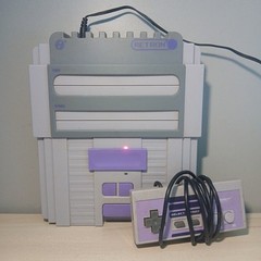 Hyperkin Retron 2 NES SNES Console Gray Purple TESTED WORKS