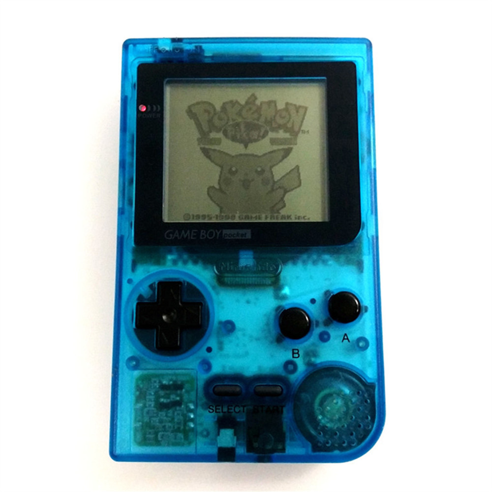 Retrofit Clear Light Blue Nintendo Game Boy Pocket Game Console + Game Card
