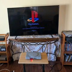 Sony PS1 Console Bundle Clean Tested + RE2 Leon Disc Only + 2 Sports Games CIB