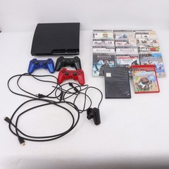 Sony PS3 Slim Console CECH-2501B Bundle 3 DualShock Controllers 10 Games PS Eye