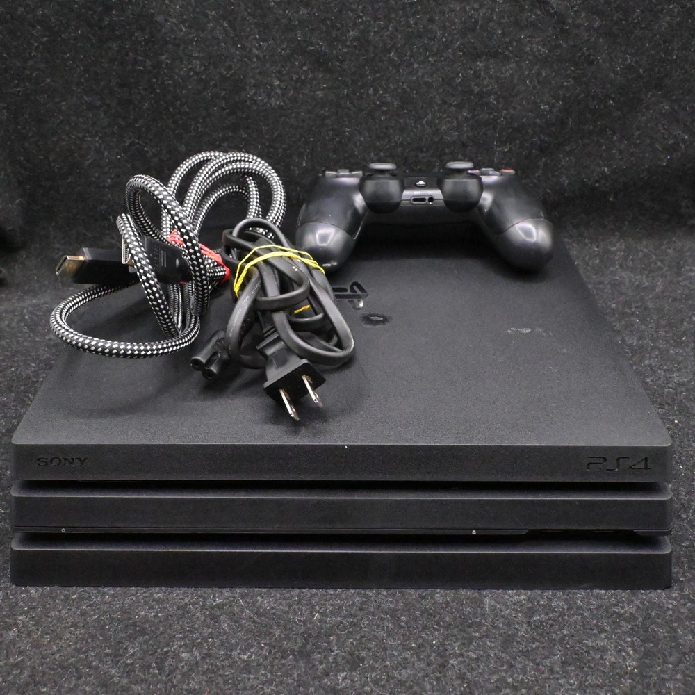 Sony PlayStation 4 Pro 1 TB CUH-7215B Black with Controller Hdmi Cord Tested