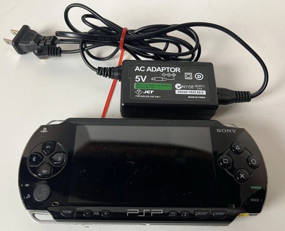 Sony PSP 1001 Black Console w/ Charger, Tested & Working- New Battery